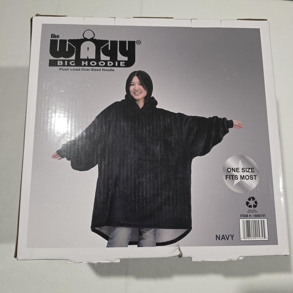Big Hoodie Plush Lined Oversized Jacket - Navy